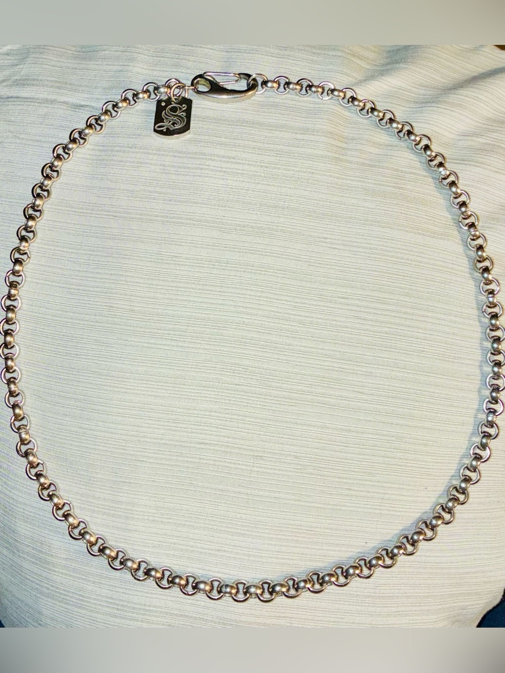 Russell Simmons 22” SS Rolo Link Chain with Diamond Accent